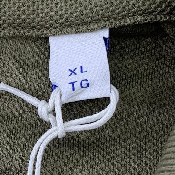 Burberry Olive Long-Sleeve Polo Shirt 100% Cotton Embroidered Logo Size M - Picture 7 of 8